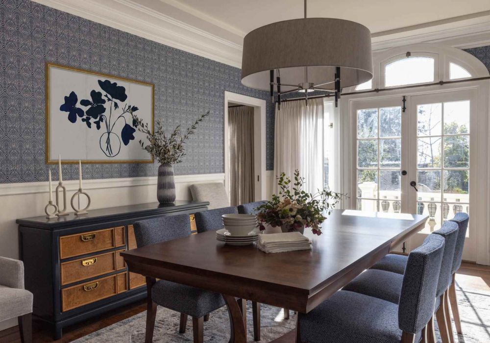 coddington-design-san-francisco-bay-area-ca-design-on-demand-your-role-in-the-process-transitional-dining-room-design-modern-art-patterned-wallpaper