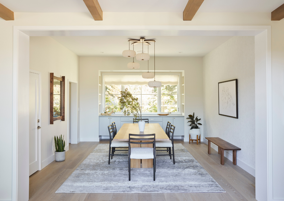 Coddington-Design-Bay-Area-Mill-Valley-Interior-Design-Dining-Room-Design-Exposed-Wood-Beams