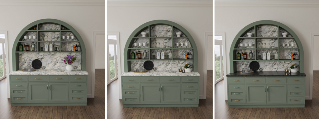 Coddington-design-bay-area-piedmont-georgian-home-kitchen-detailing-arched-shelving-builtin-green-dark-counter-marble-design-iterations