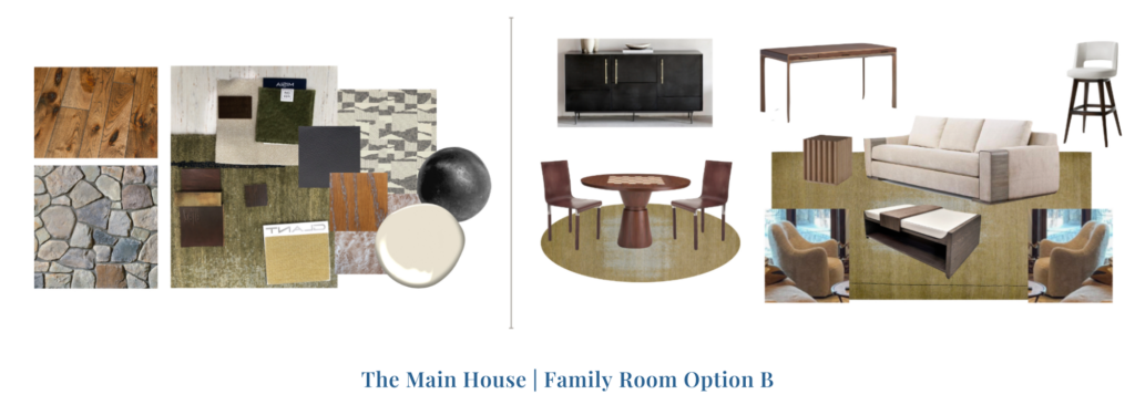 Coddington-design-wood-fireplace-black-stool-game-table-paint-modern-moody-interiors-finishes-velvet-plush-seating