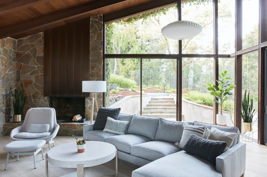Coddington Design light grey living room mill valley ca modern contemporary