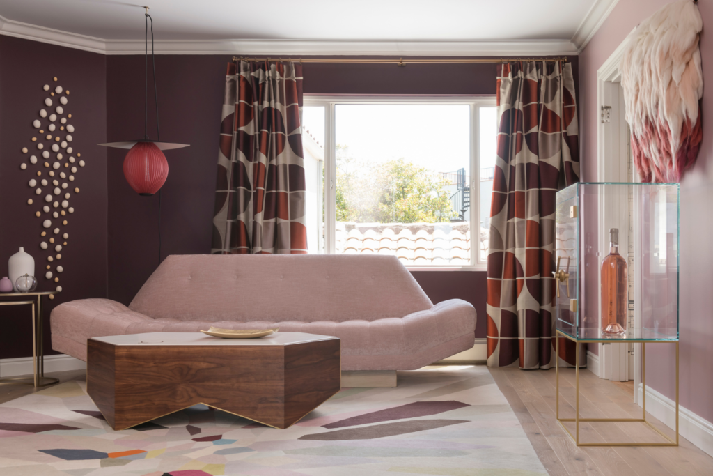 coddington-design-bay-area-ca-wall-decor-ideas-sf-2018-showcase-design-with-powder-pink-sofa-with-soft-curves