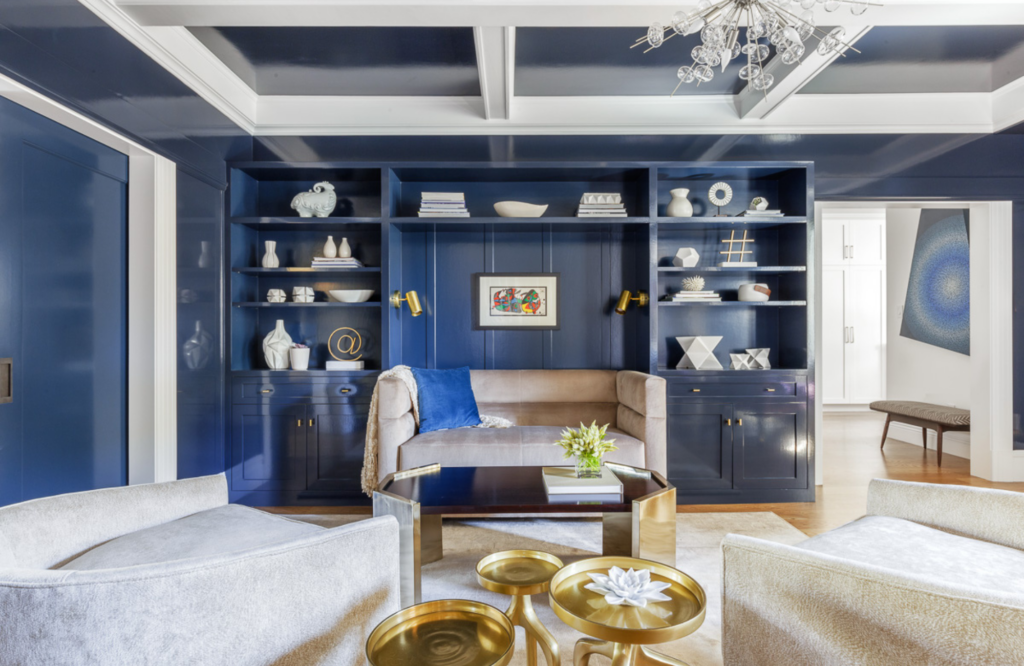 coddington-design-blue-built-ins-living-room-neutral-sofa-bay-area-interior-design-contemporary