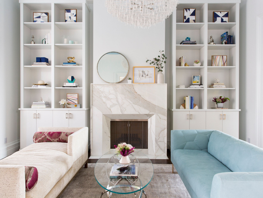 coddington-design-san-francisco-ca-cost-to-furnish-a-home-smooth-stone-fire-place-two-tall-white-built-ins-light-blue-sofa